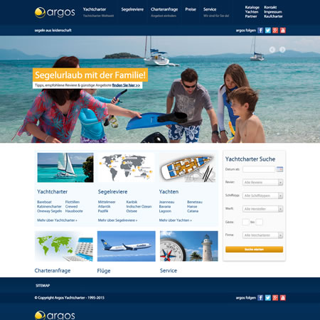 Argos Yachtcharter Website - Home