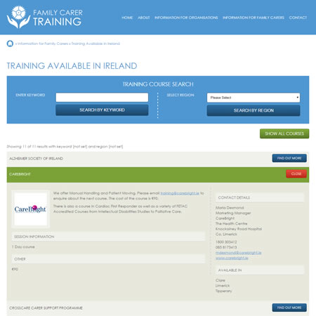 Family Carer Training - Training Search